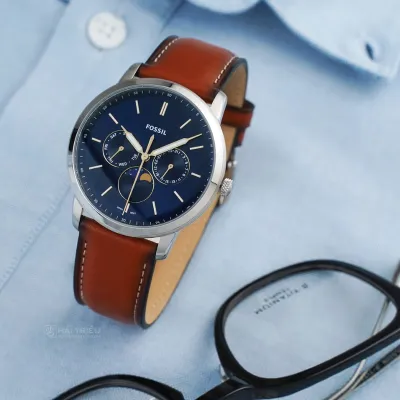 Neutra Moonphase Multifunction Brown Leather Watch